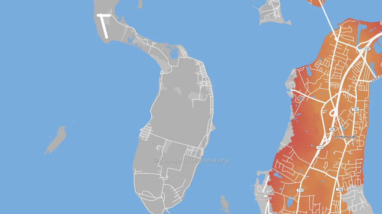 Transit Grade map of 02872, RI