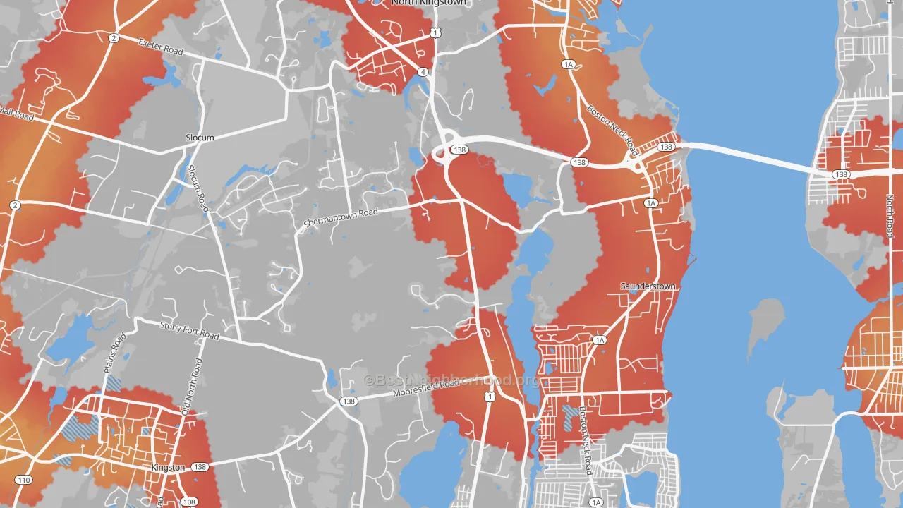 Transit Grade map of 02874, RI