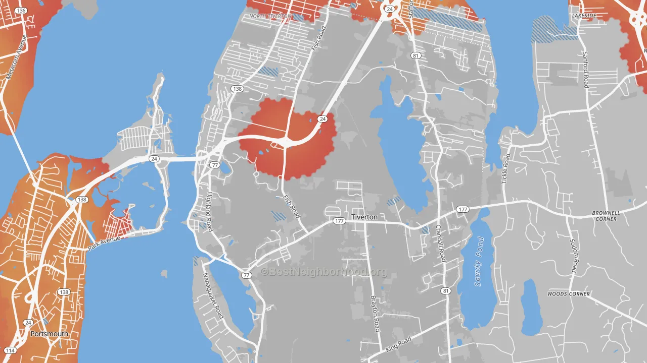 Transit Grade map of 02878, RI