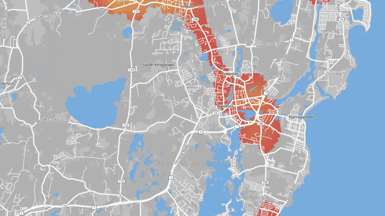 Transit Grade map of 02879, RI