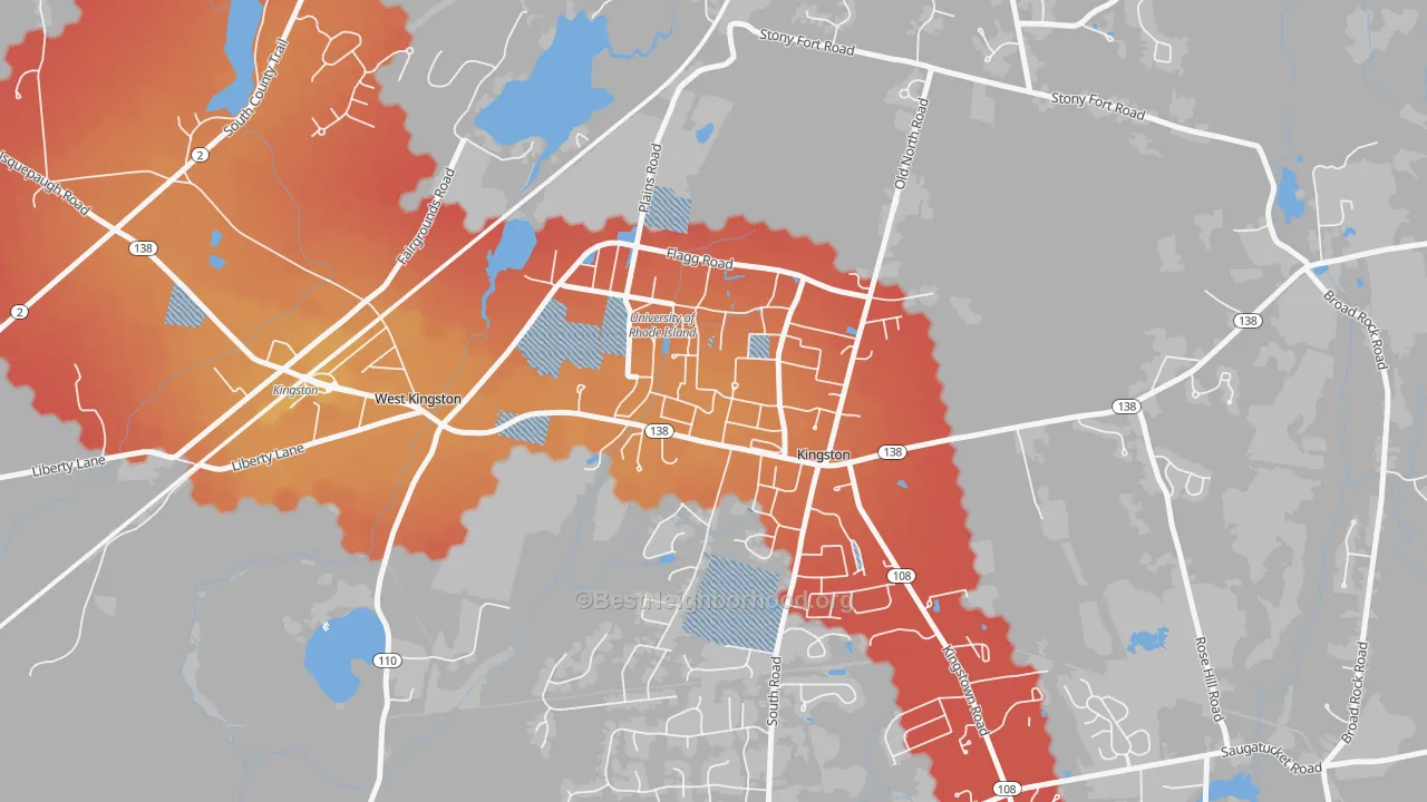Transit Grade map of 02881, RI