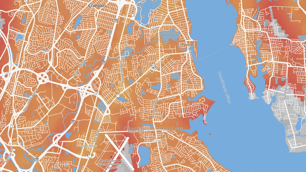 Transit Grade map of 02888, RI