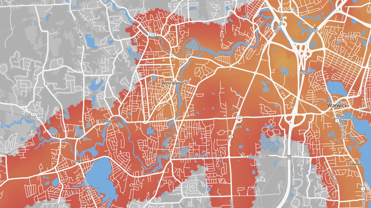 Transit Grade map of 02893, RI