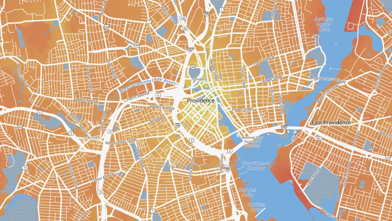 Transit Grade map of 02903, RI