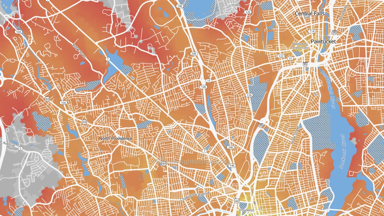 Transit Grade map of 02904, RI