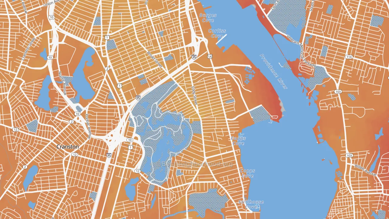 Transit Grade map of 02905, RI