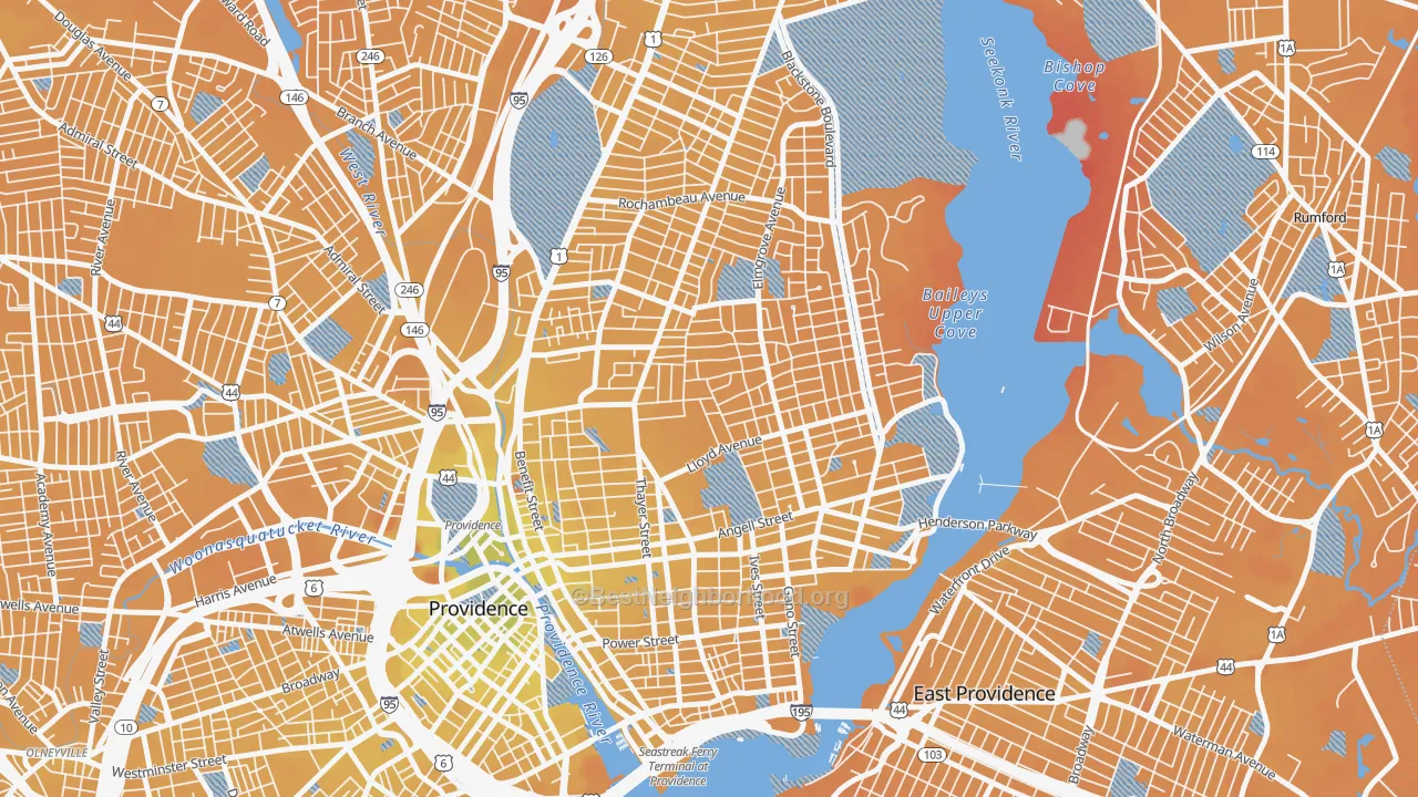 Transit Grade map of 02906, RI