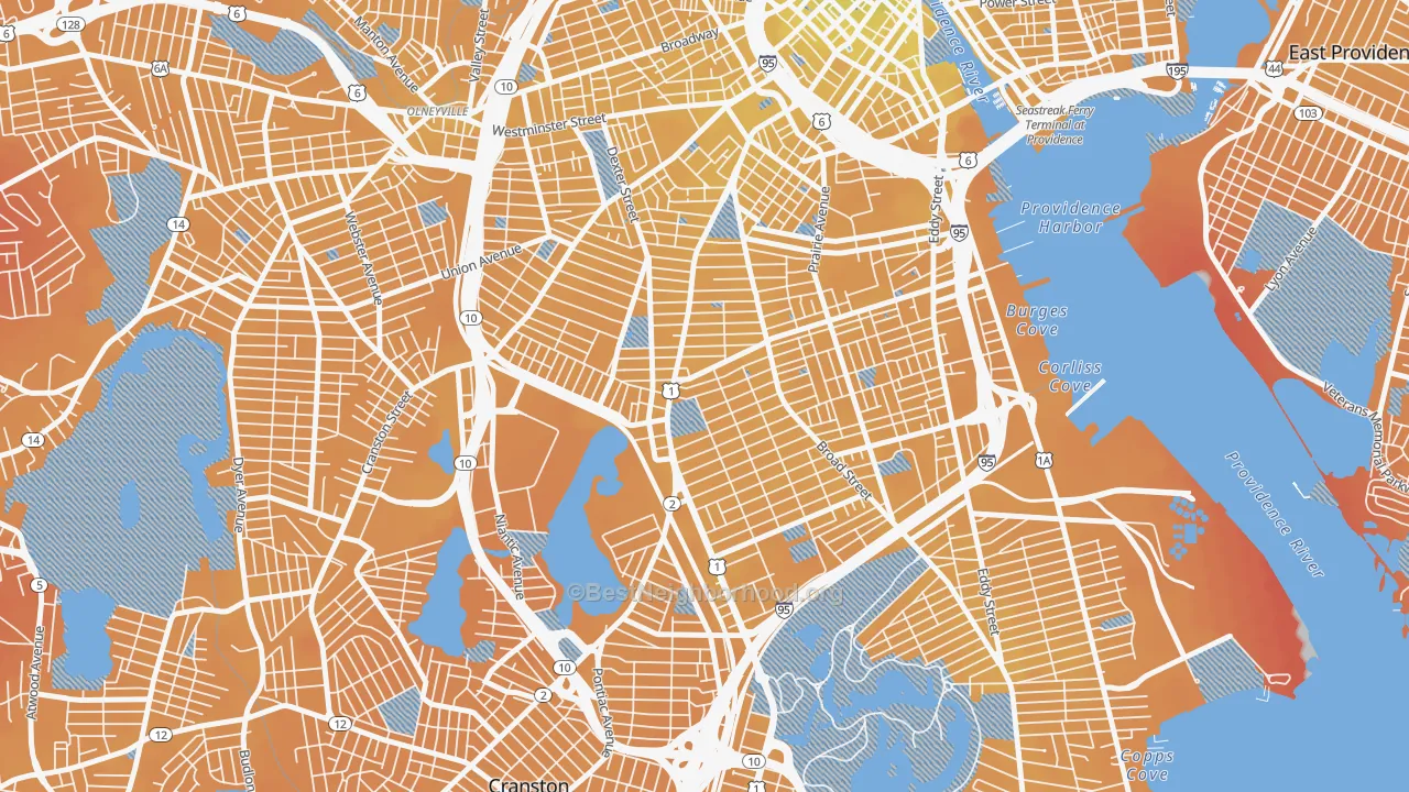 Transit Grade map of 02907, RI
