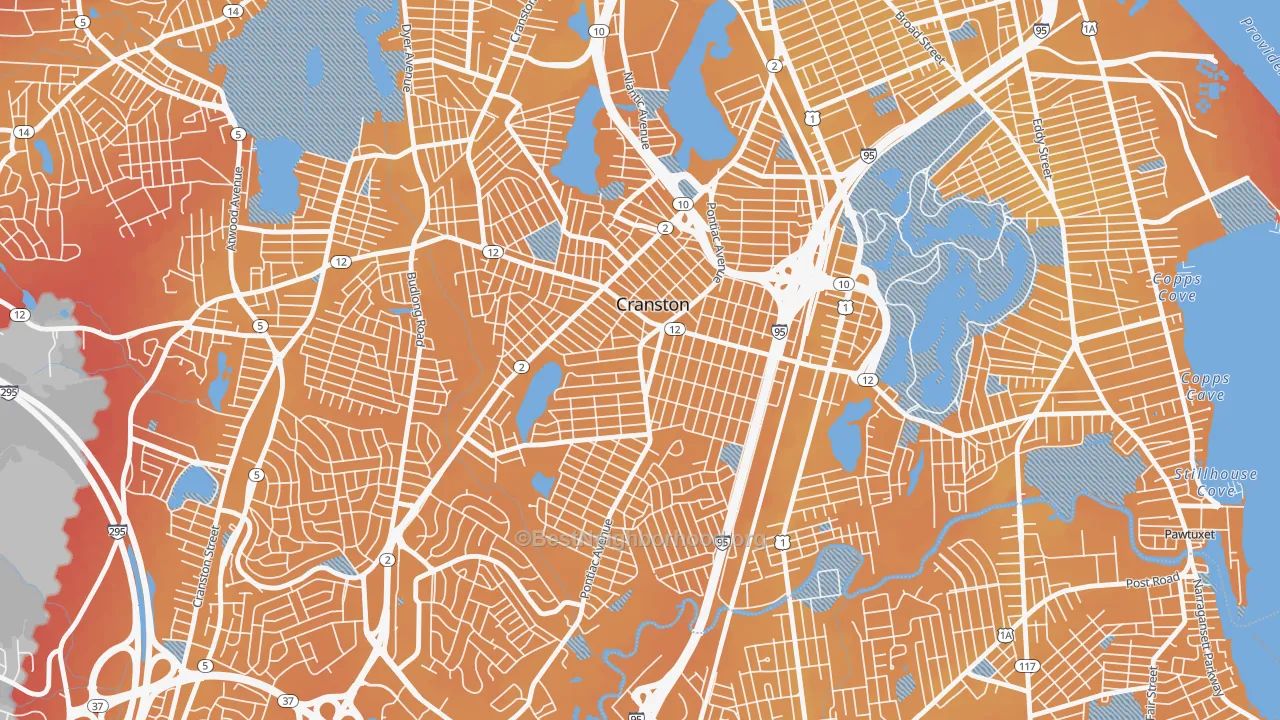 Transit Grade map of 02910, RI