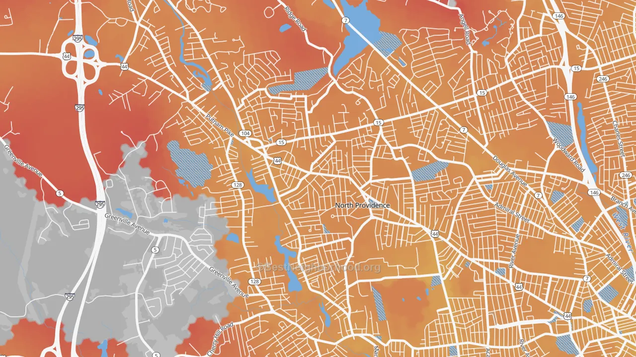 Transit Grade map of 02911, RI