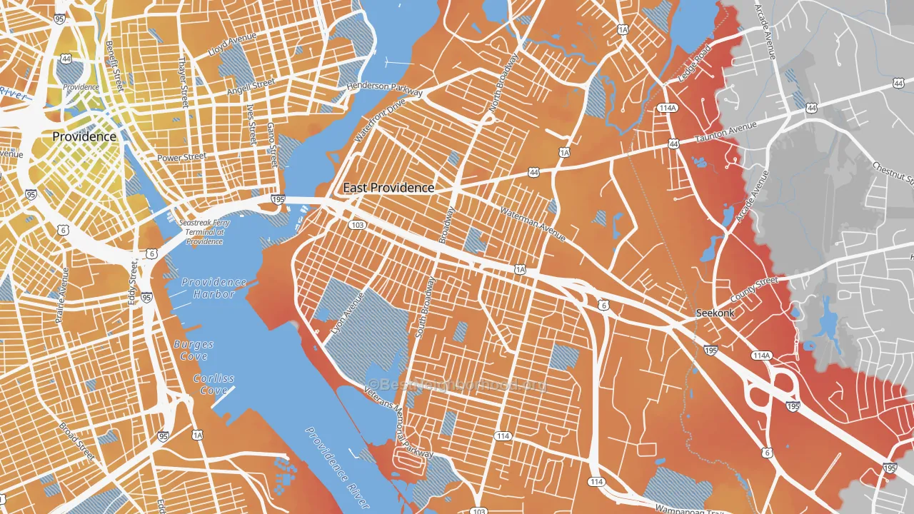 Transit Grade map of 02914, RI