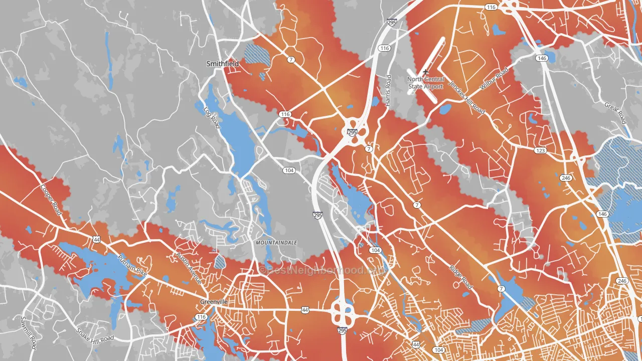 Transit Grade map of 02917, RI