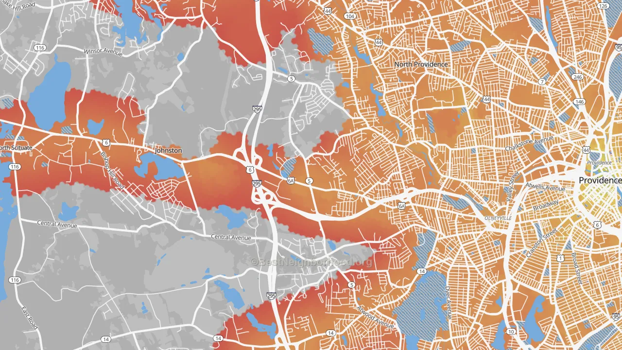 Transit Grade map of 02919, RI