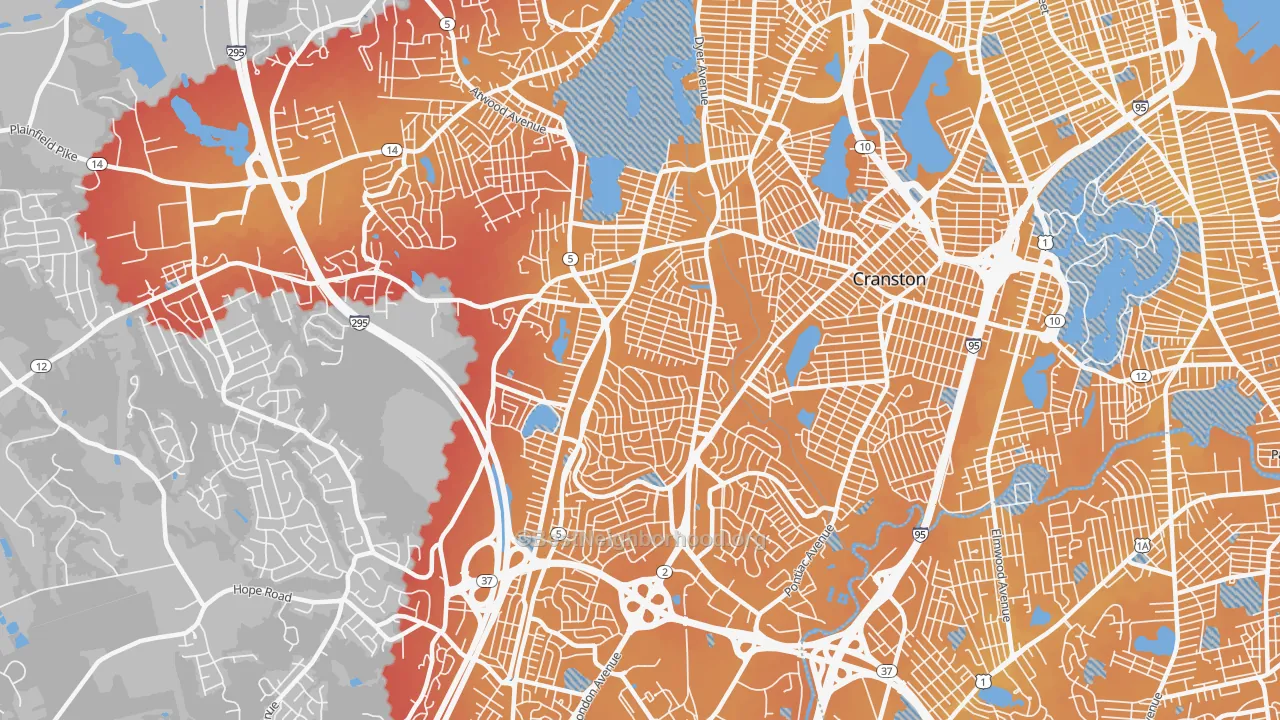 Transit Grade map of 02920, RI