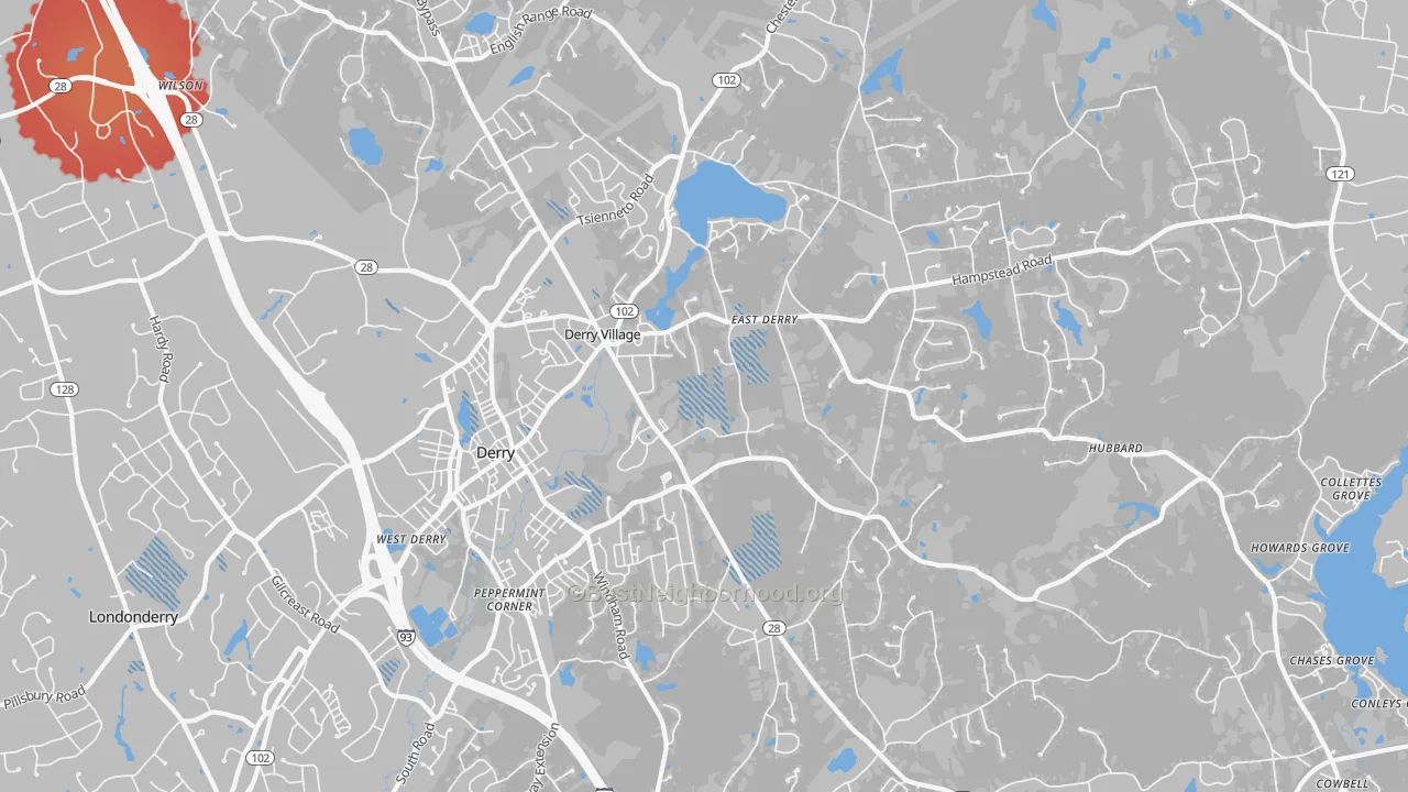 Transit Grade map of 03038, NH