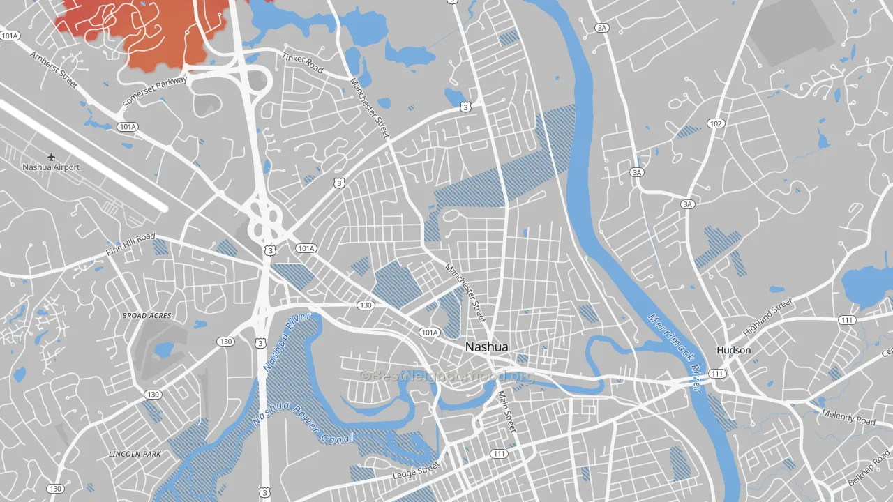 Transit Grade map of 03064, NH
