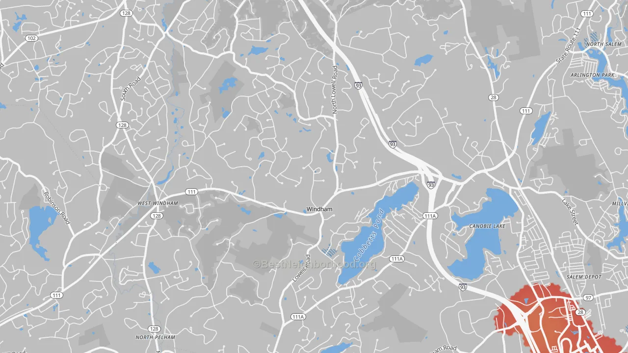 Transit Grade map of 03087, NH