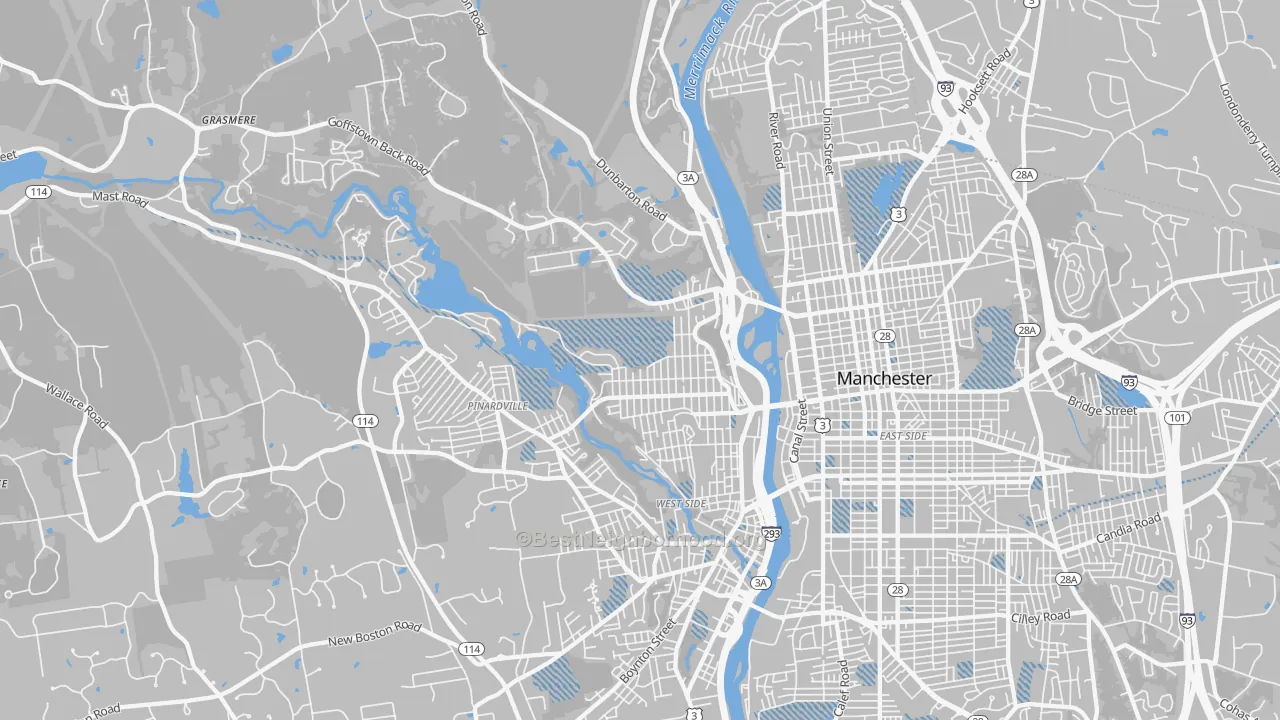 Transit Grade map of 03102, NH