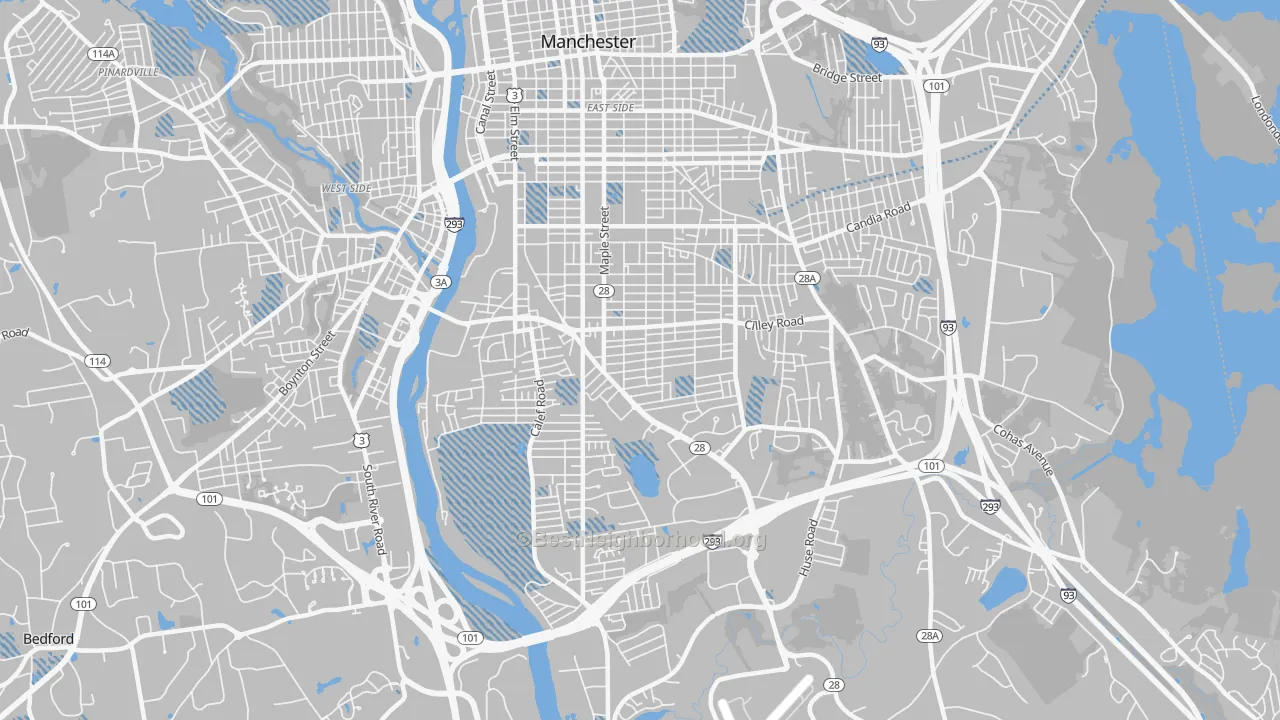 Transit Grade map of 03103, NH