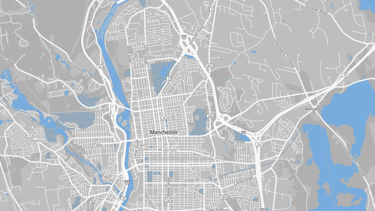 Transit Grade map of 03104, NH