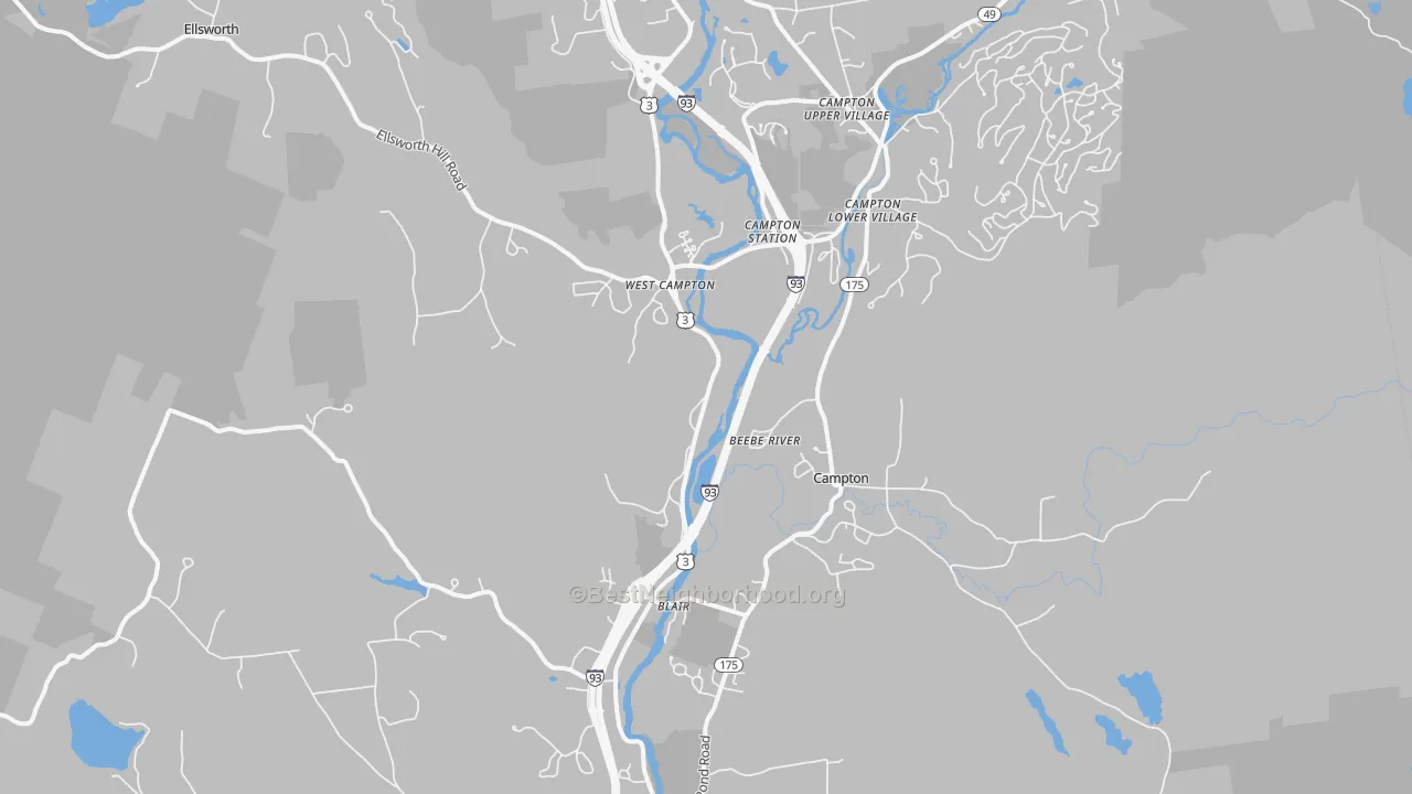 Transit Grade map of 03223, NH
