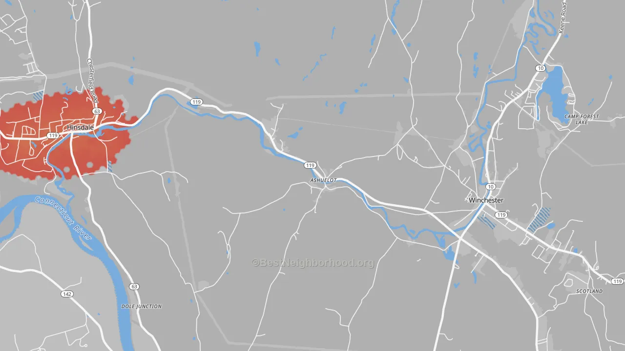Transit Grade map of 03441, NH