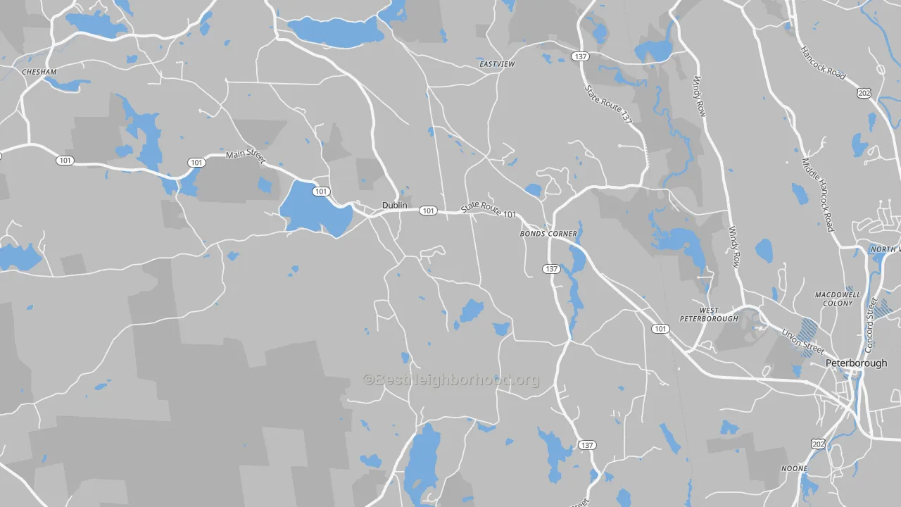 Transit Grade map of 03444, NH