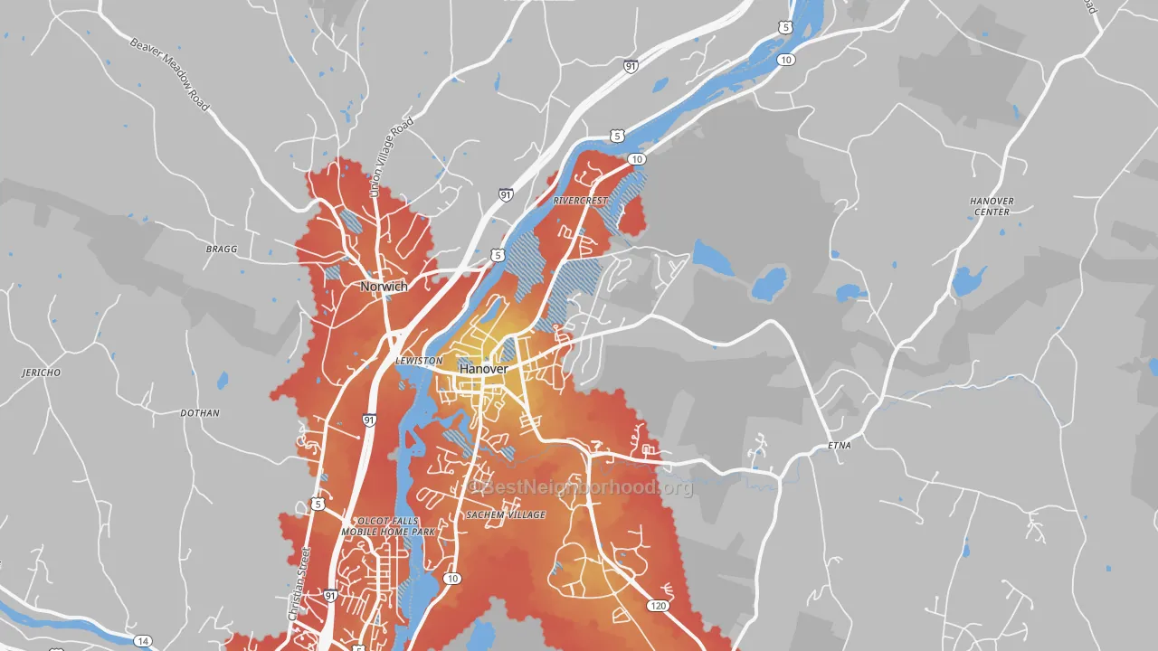 Transit Grade map of 03755, NH