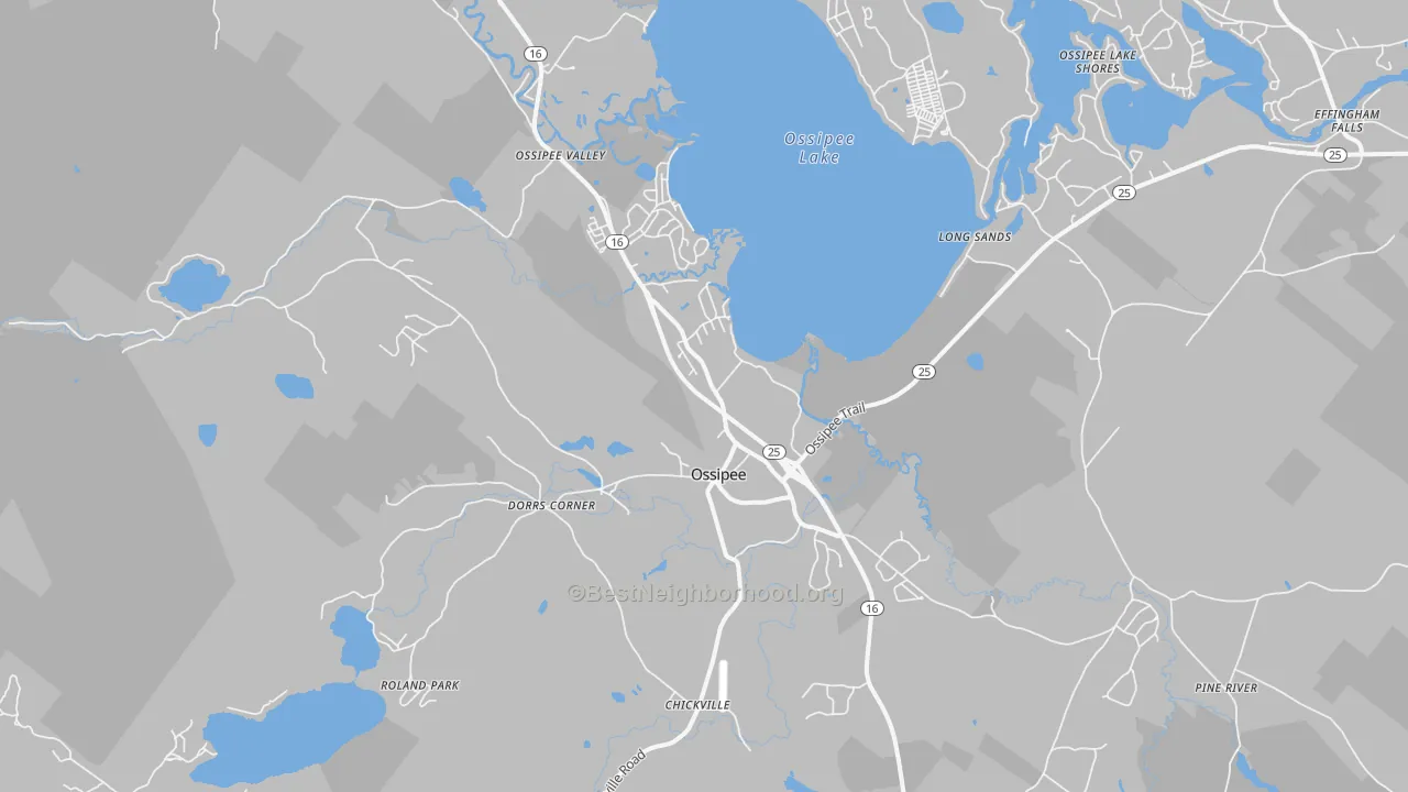 Transit Grade map of 03814, NH