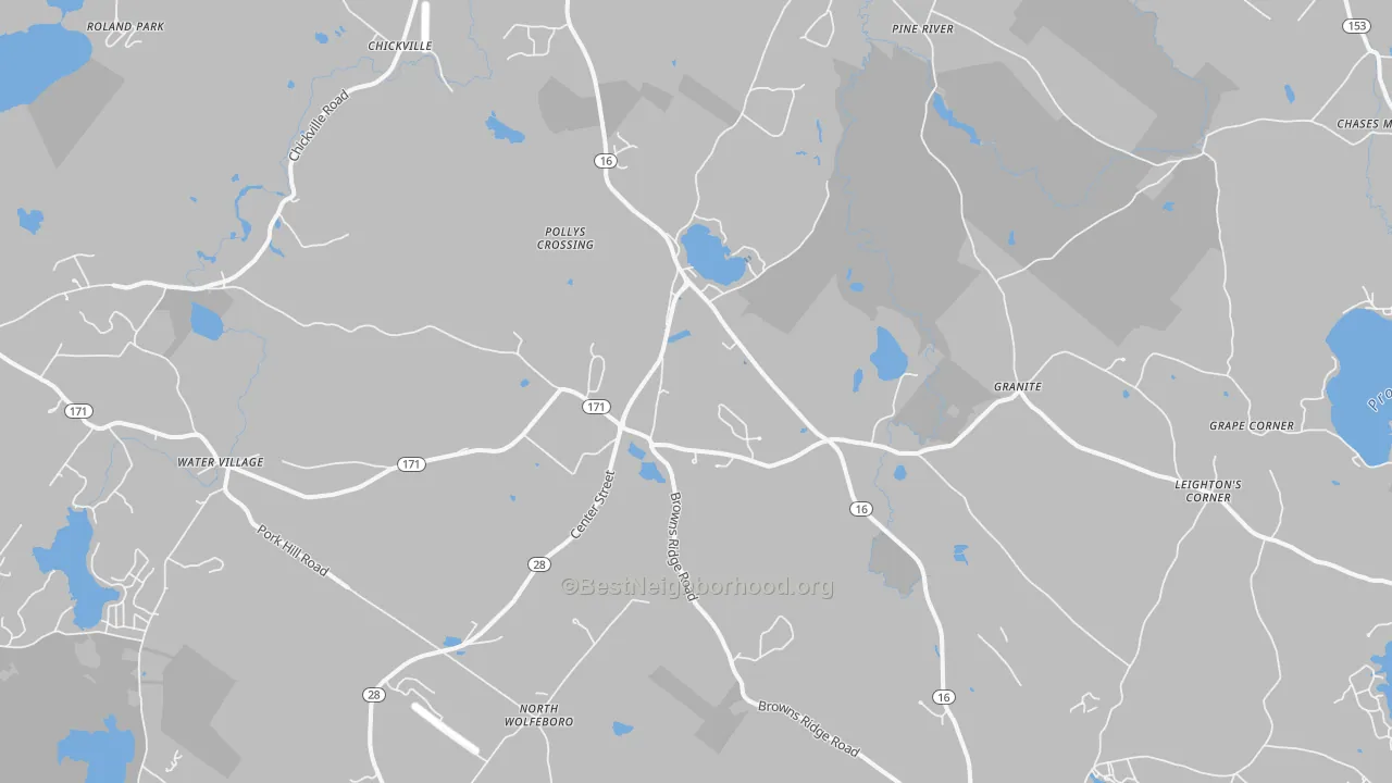 Transit Grade map of 03864, NH