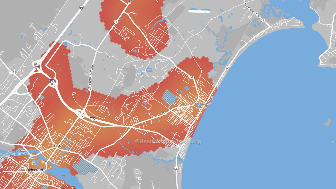 Transit Grade map of 04064, ME
