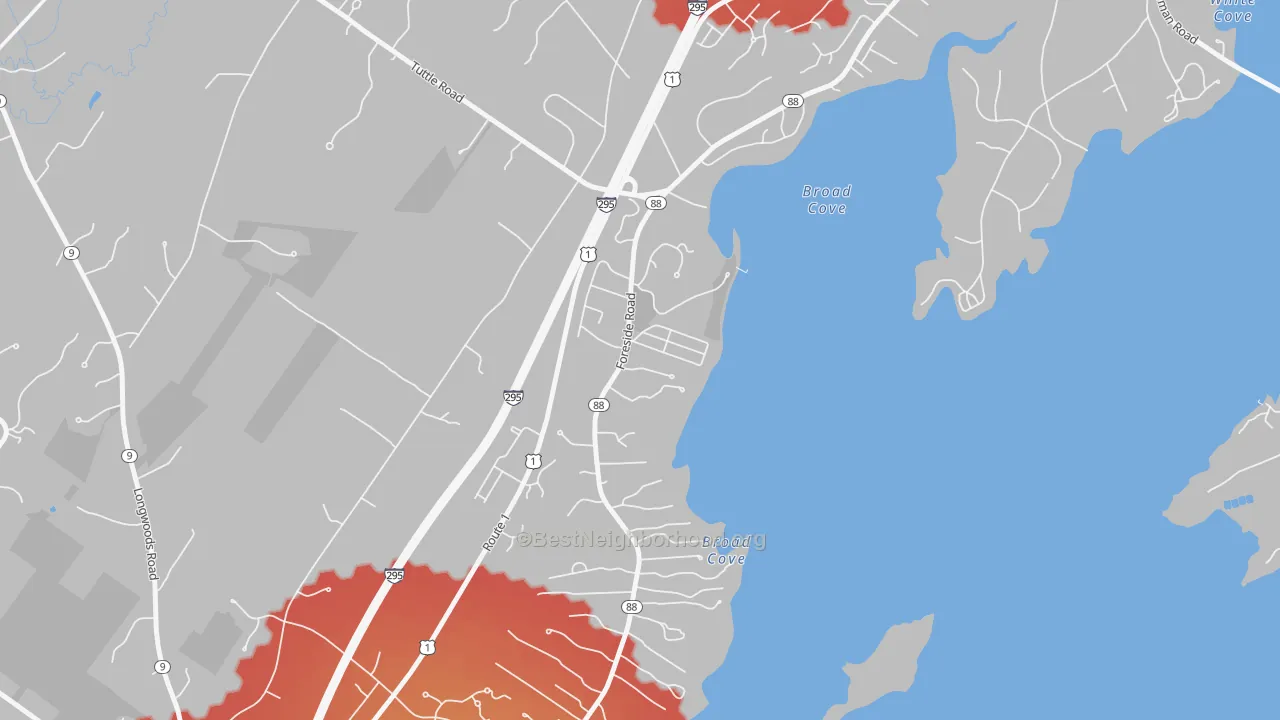 Transit Grade map of 04110, ME