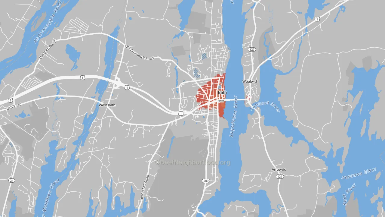 Transit Grade map of 04530, ME