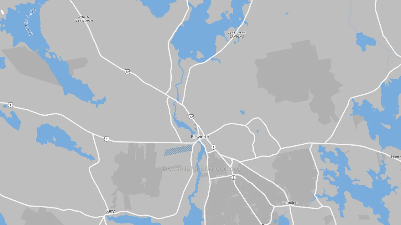 Transit Grade map of 04605, ME