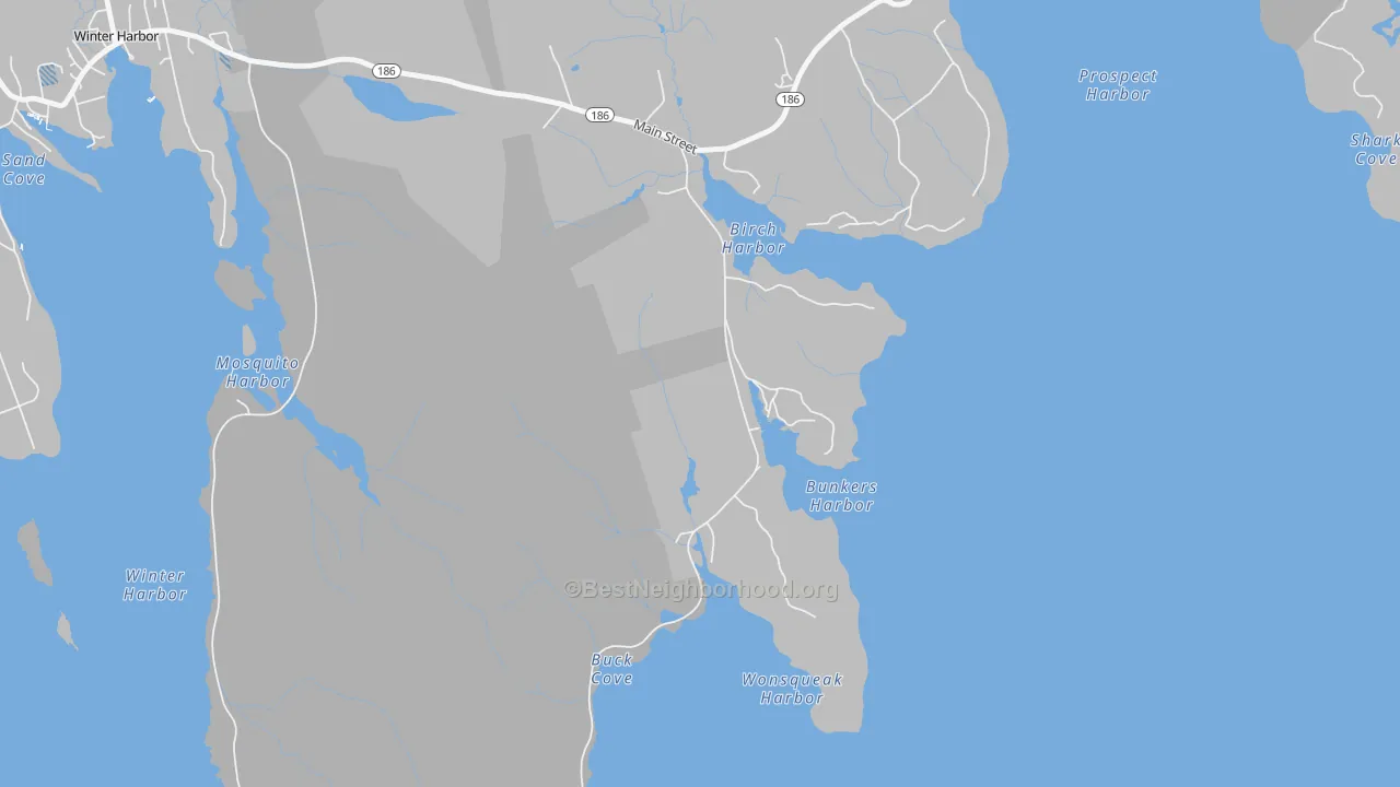 Transit Grade map of 04613, ME
