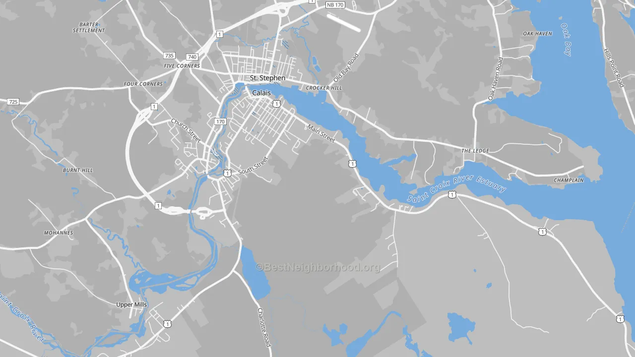 Transit Grade map of 04619, ME