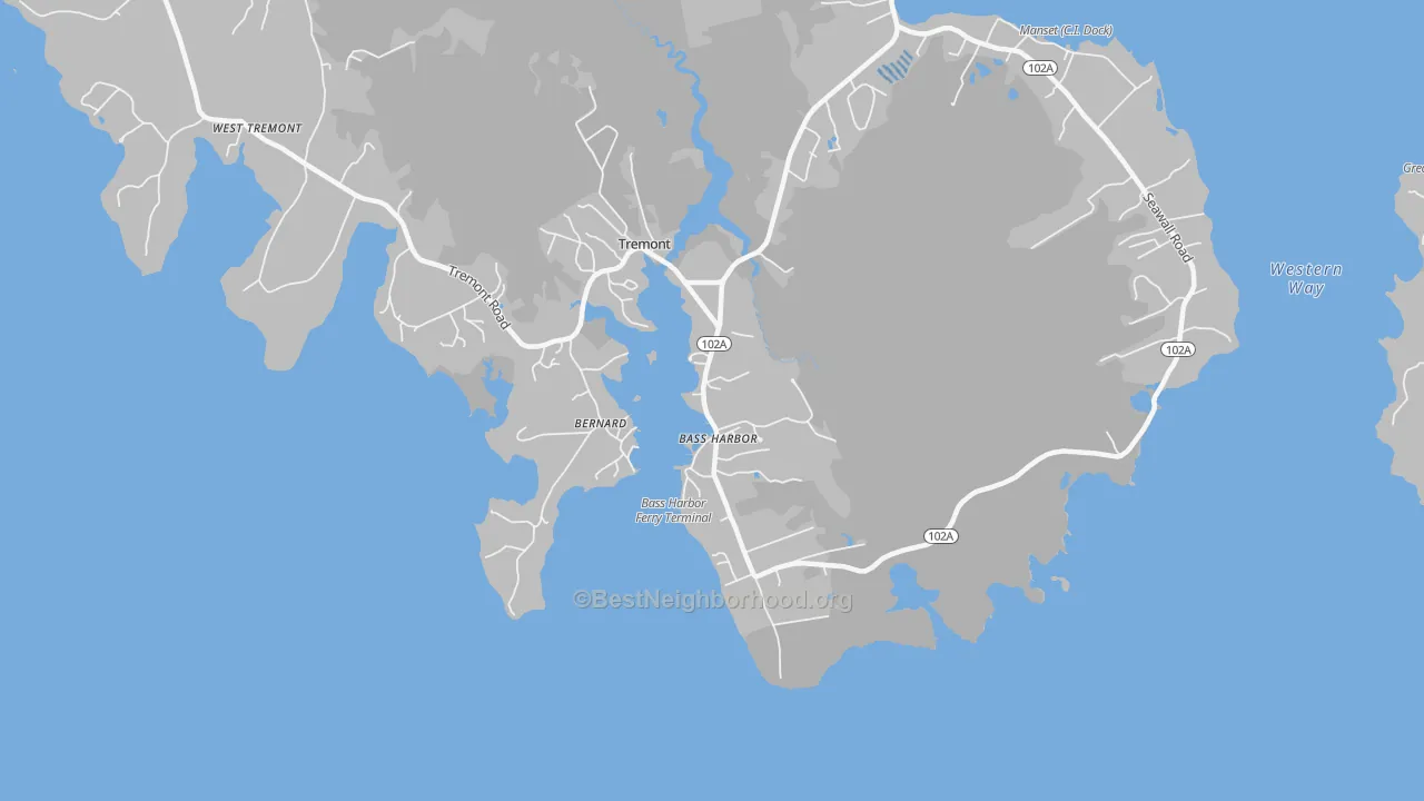Transit Grade map of 04653, ME