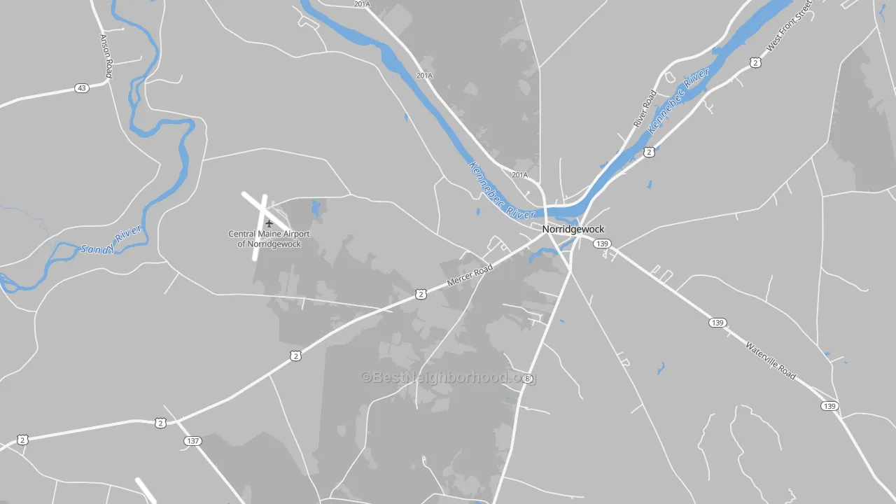 Transit Grade map of 04957, ME