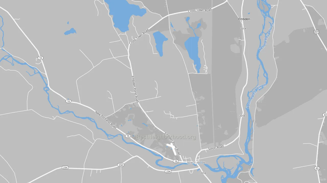 Transit Grade map of 04958, ME