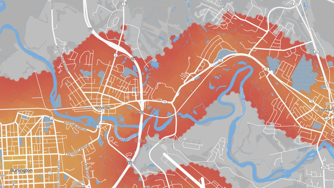 Transit Grade map of 05439, VT