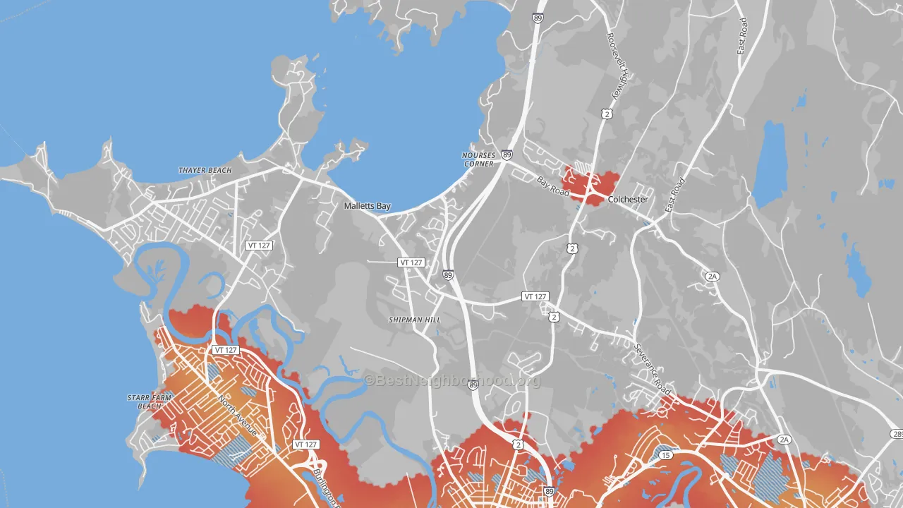 Transit Grade map of 05446, VT