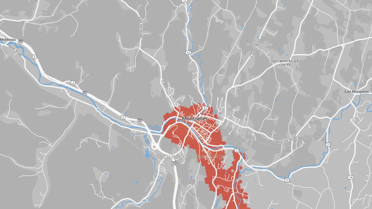 Transit Grade map of 05602, VT
