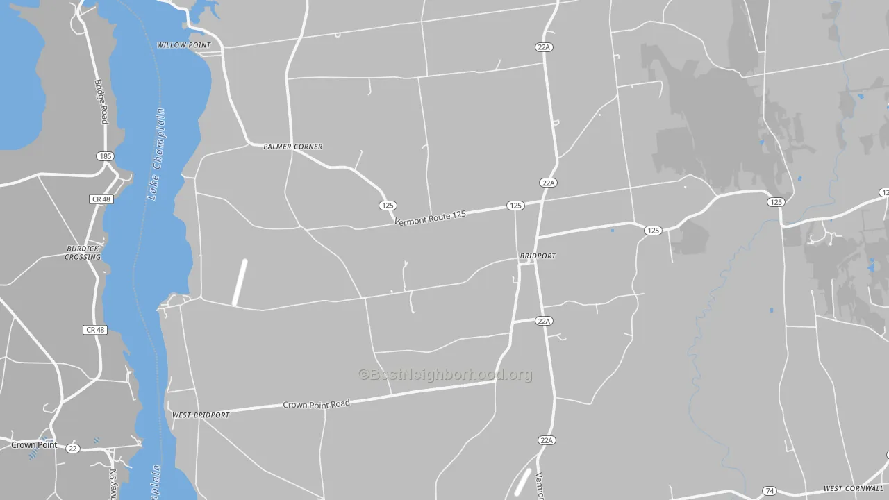 Transit Grade map of 05734, VT