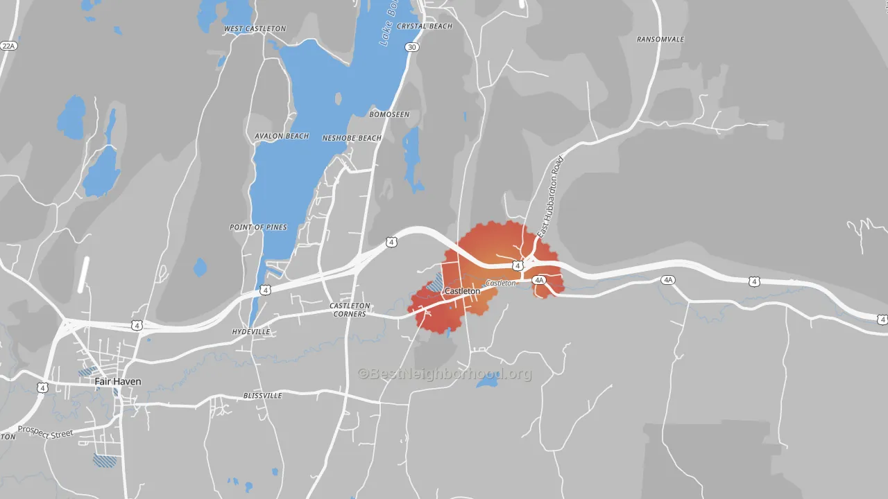 Transit Grade map of 05735, VT