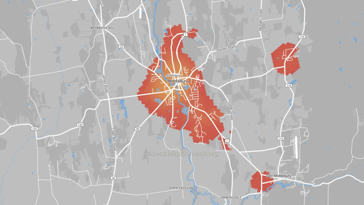 Transit Grade map of 05753, VT