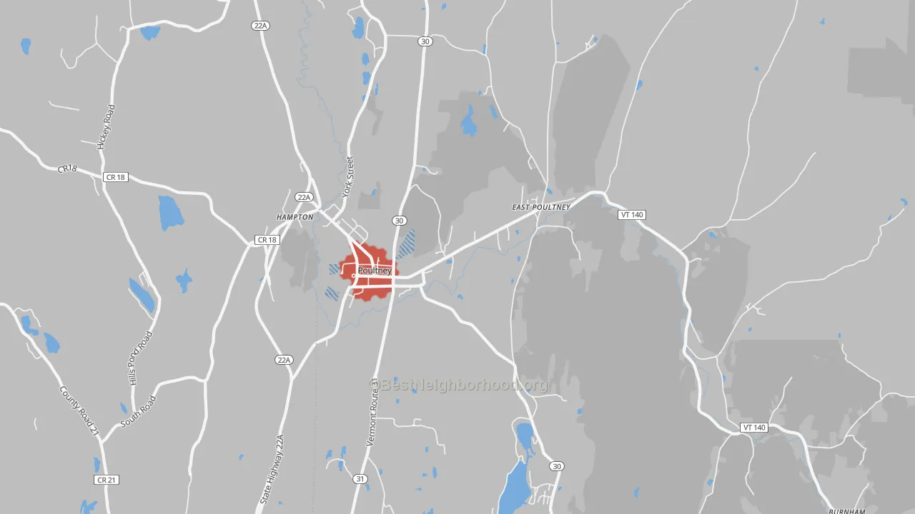 Transit Grade map of 05764, VT