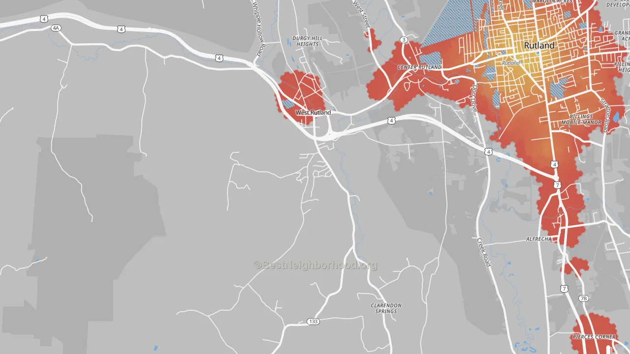 Transit Grade map of 05777, VT