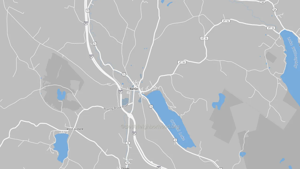 Transit Grade map of 05822, VT