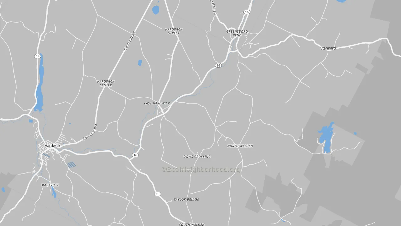 Transit Grade map of 05836, VT