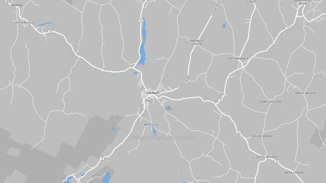 Transit Grade map of 05843, VT